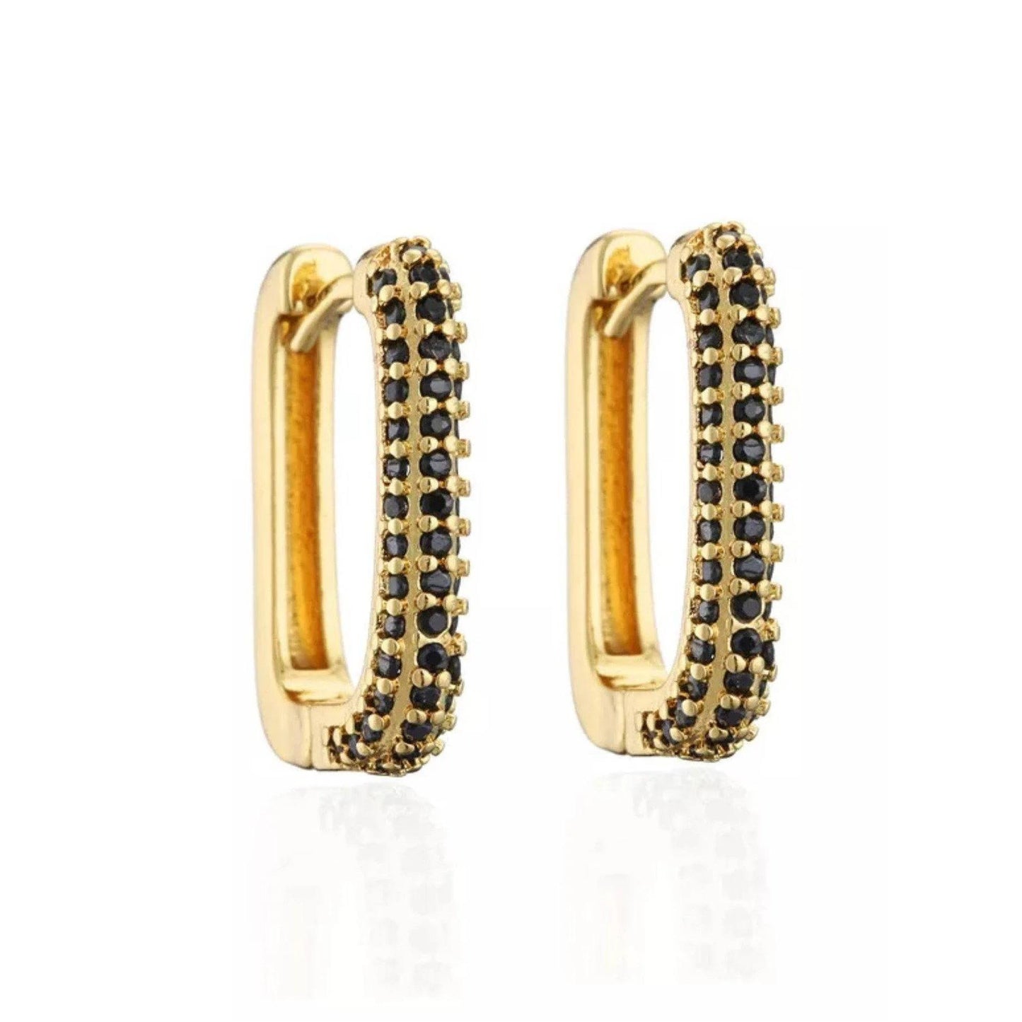 Noir Square Earrings
