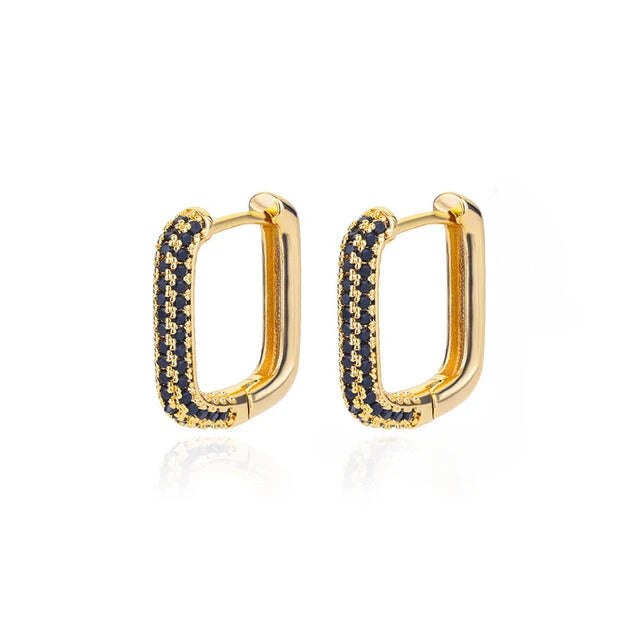 Noir Square Earrings