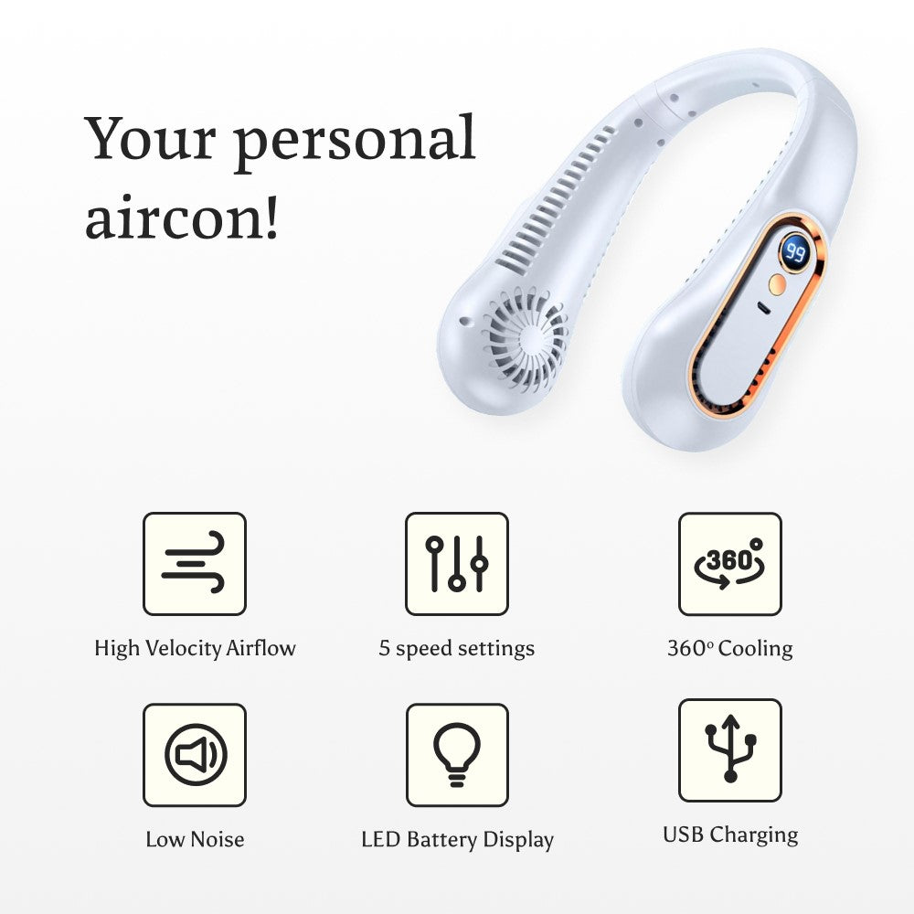 Portable neck fan
