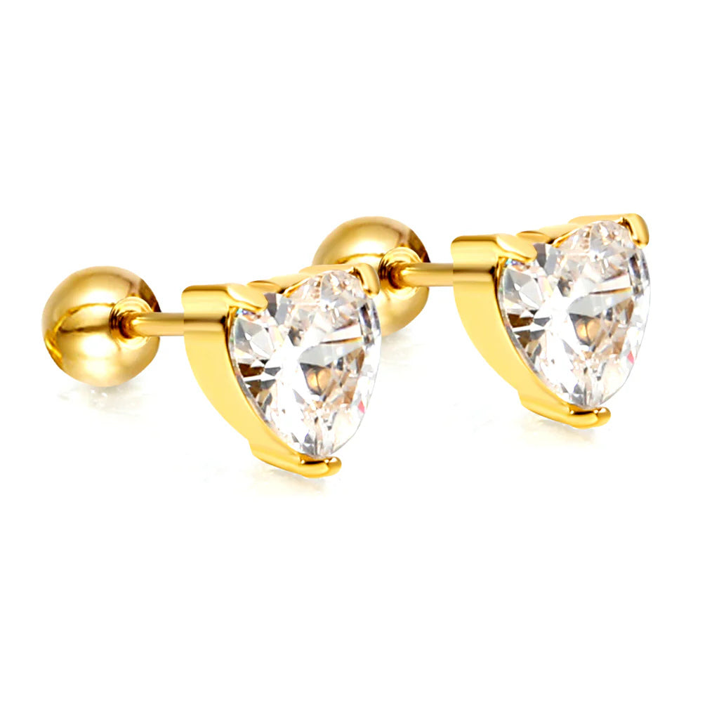 Holly Heart Stud Earrings