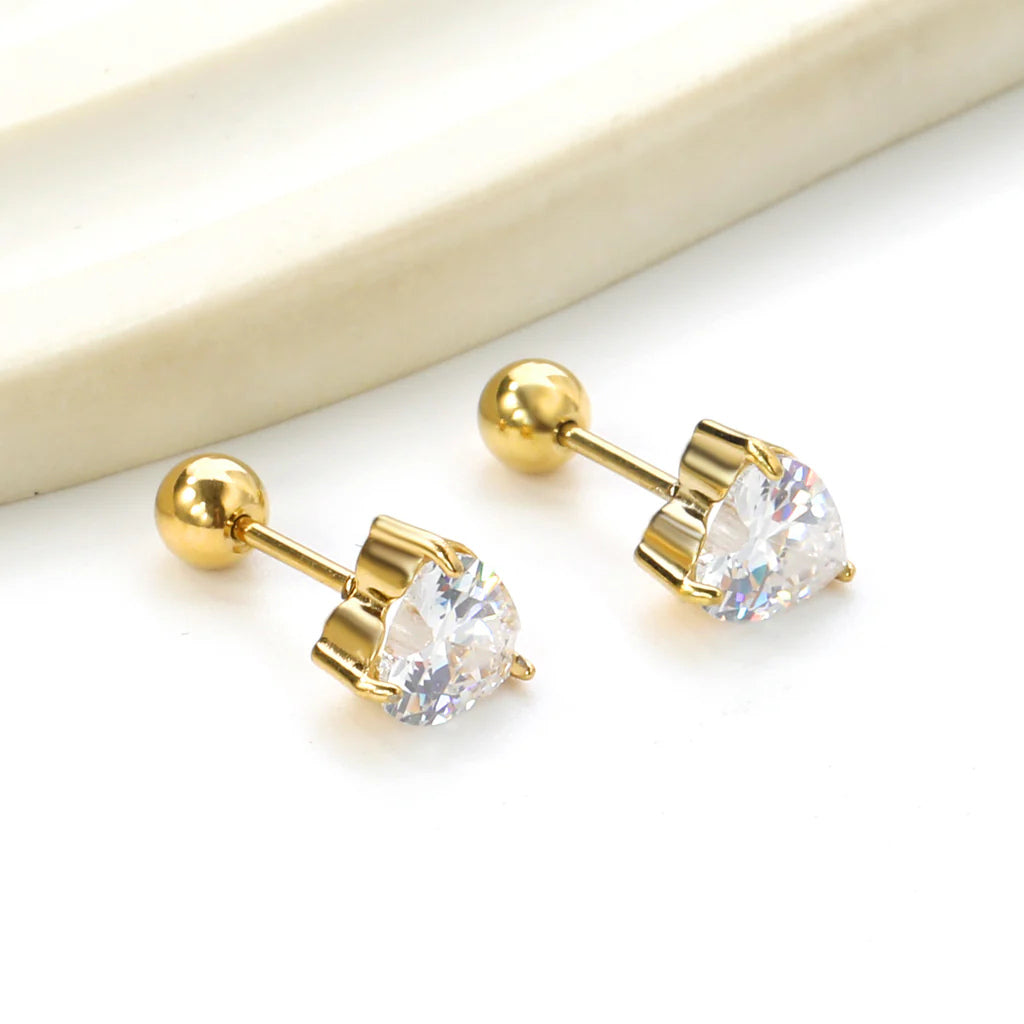 Holly Heart Stud Earrings