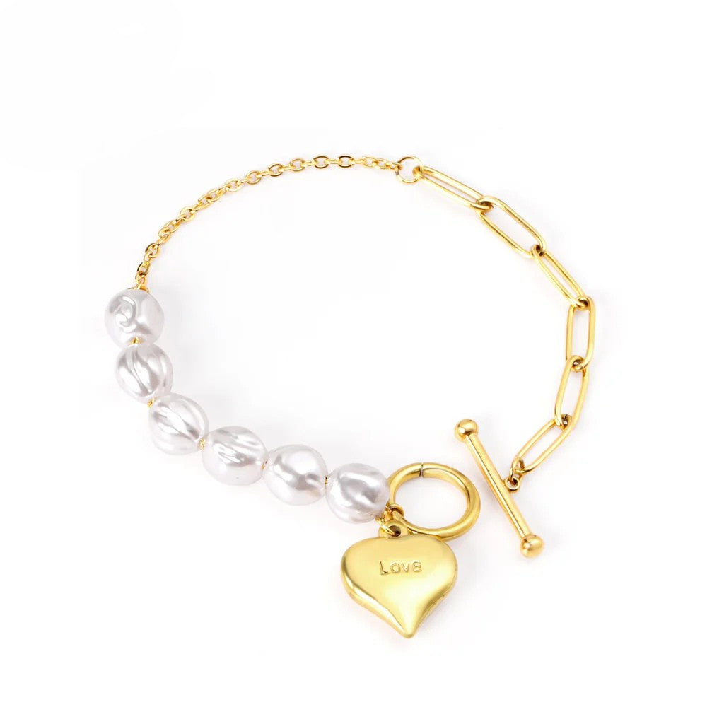 Heart Pearl Bracelet